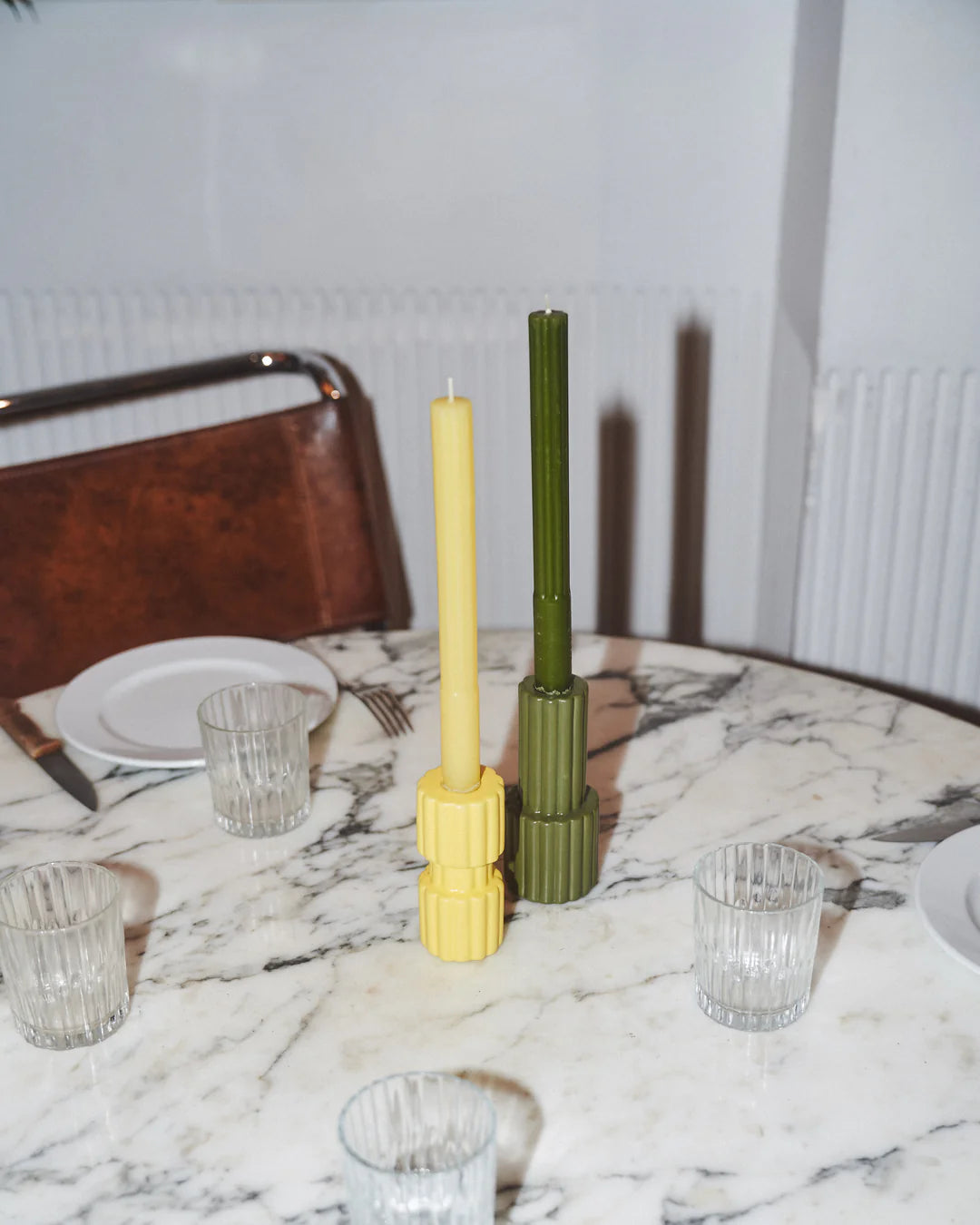 Chandelles (par 2), jaune citron - MAMÈNE