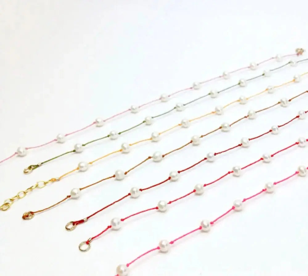 Collier perles olives rosées fil vert olive - Paris-Rennes | Maison Diaphane