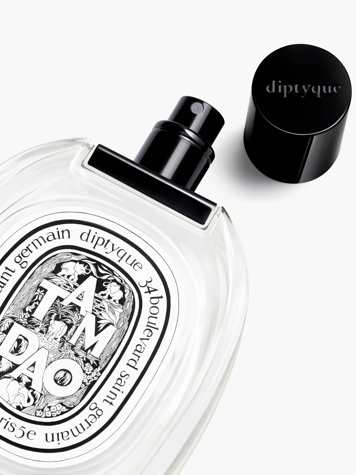 Vue rapprochée du flacon EDT Tam Dao - Diptyque | Maison Diaphane
