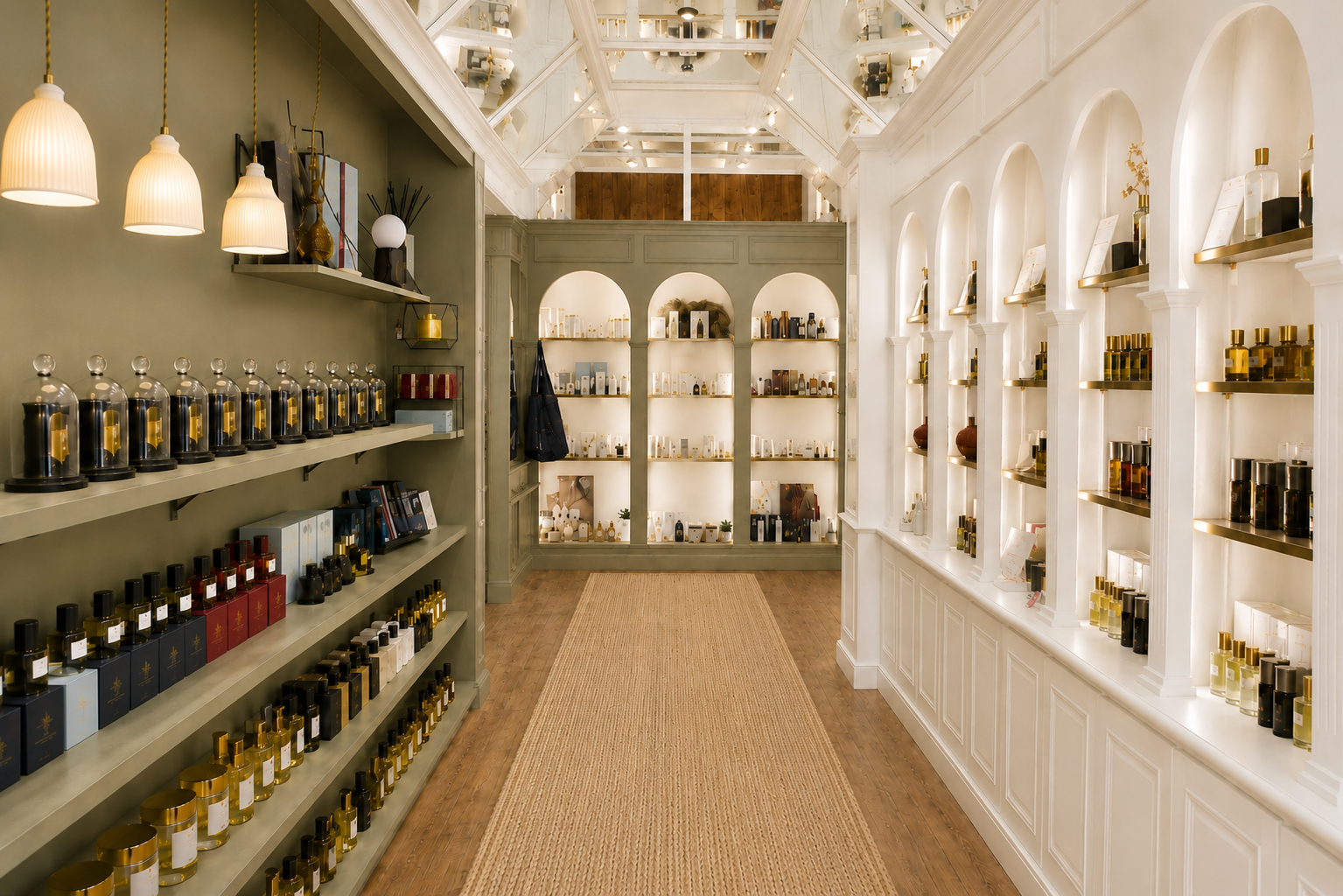 Intérieur de la parfumerie Maison Diaphane – parfums de niche, bougies et soins d'exception | Maison Diaphane