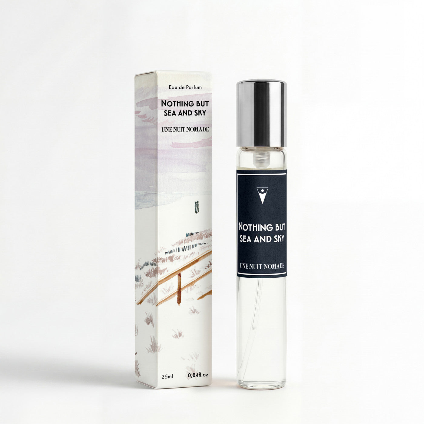 Nothing but Sea and Sky de Une Nuit Nomade, parfum hespéridé boisé musqué aux notes de bergamote, santal et muscs blancs, disponible chez Maison Diaphane à Angers