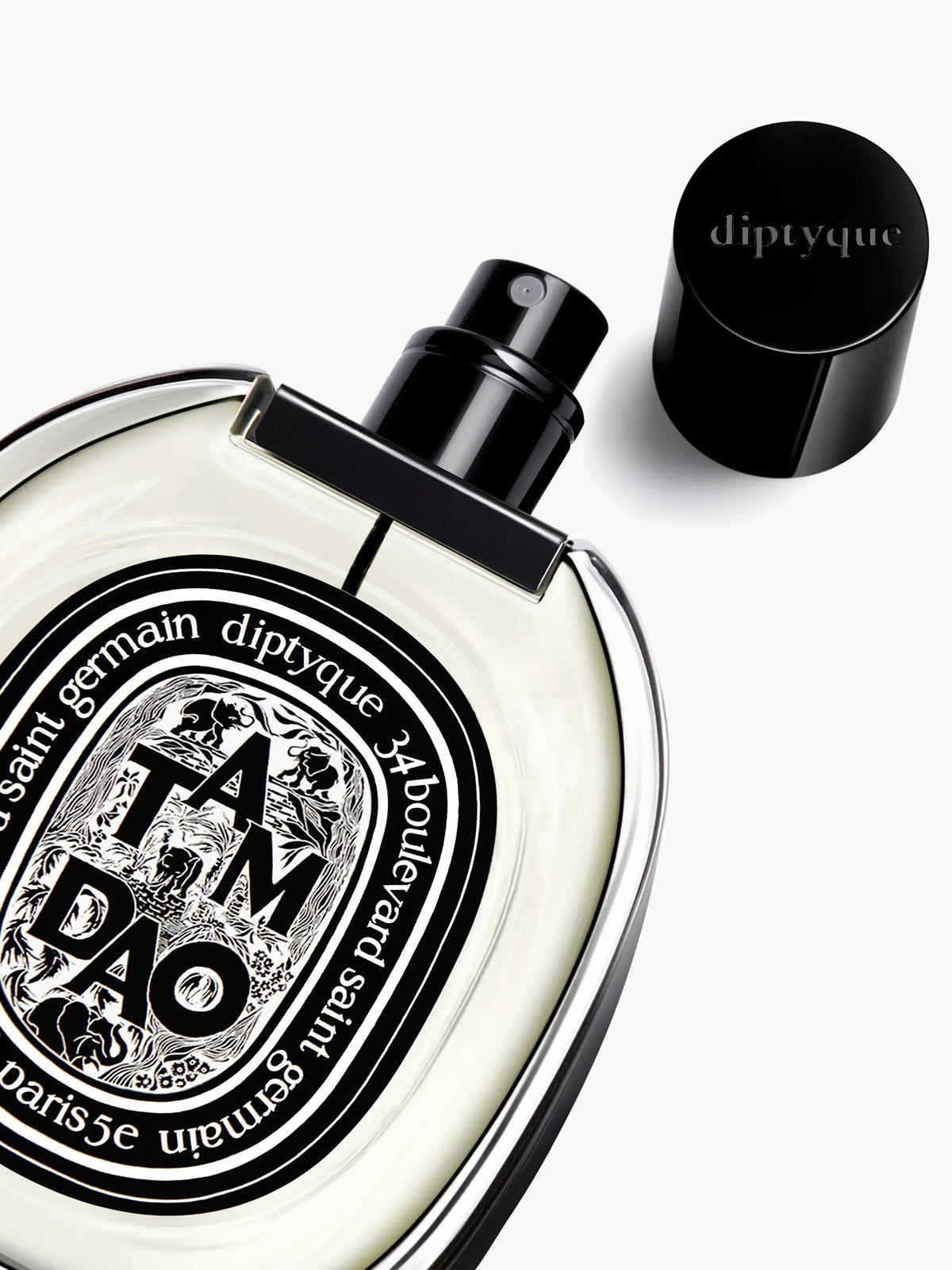 Vue rapprochée du flacon EDP Tam Dao - Diptyque | Maison Diaphane