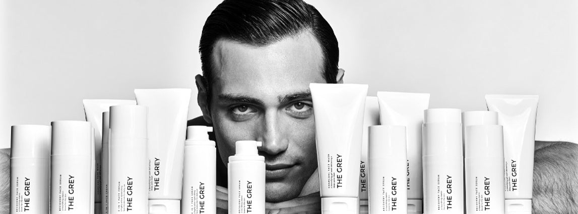 Soins The Grey pour homme en promotion chez Maison Diaphane, routine de soin masculine haute performance, hydratation et protection quotidienne de la peau – Maison Diaphane