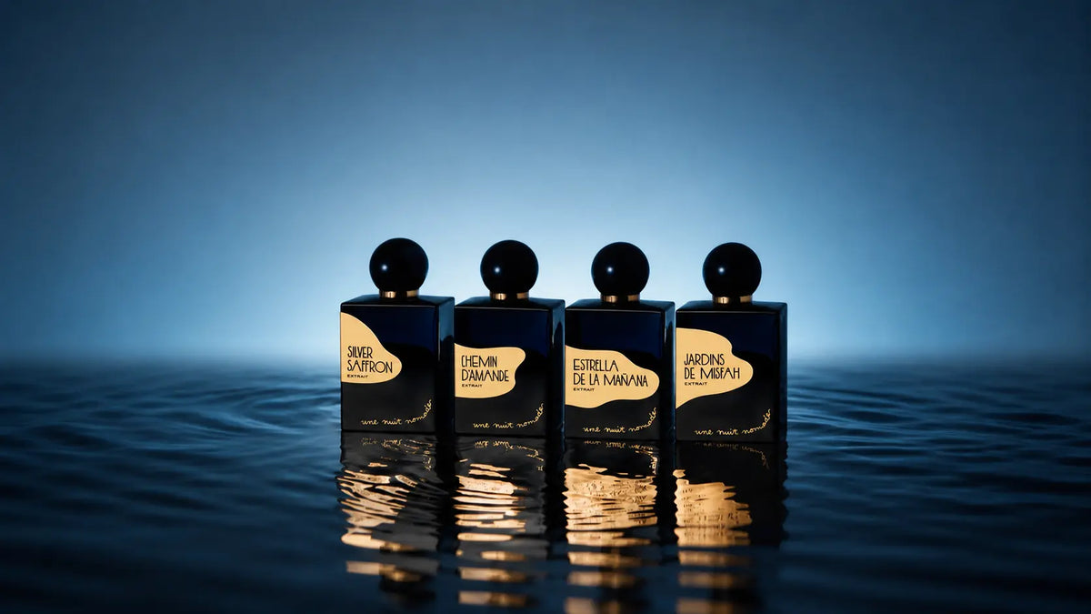 Parfums Une Nuit Nomade disponibles chez Maison Diaphane, parfumerie de niche à Angers, inspirés du voyage et des destinations olfactives