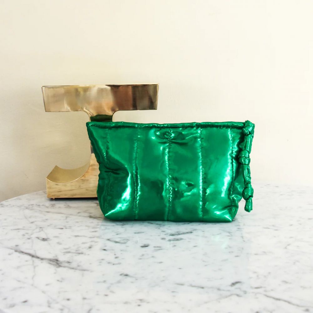 POCHETTE WALAKIN VERT METALLISÉ