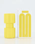 Bougeoirs Totem Maméne jaune citron et orange corail en faïence artisanale