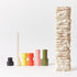 Bougeoirs Totem – faïence artisanale jaune citron et orange corail – vue 4 - Mamène | Maison Diaphane