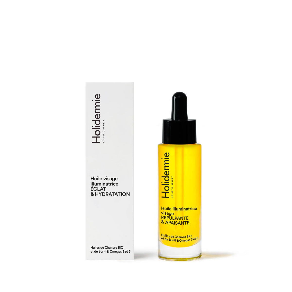 Huile visage illuminatrice – vue 2 - Holidermie | Maison Diaphane