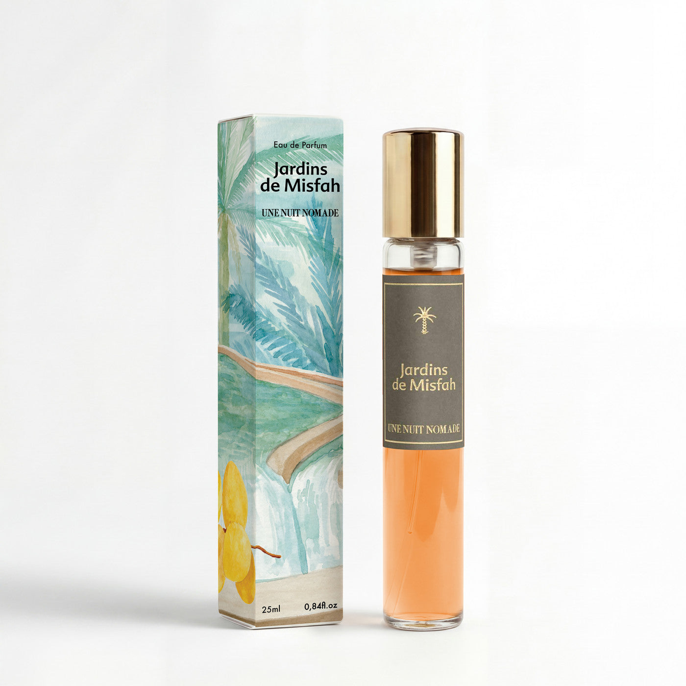 Jardins de Misfah – parfum oriental vanillé aux notes de datte, miel et rose, inspiré d&