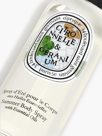 Spray Citronnelle &amp; Géranium Diptyque édition estivale aux huiles essentielles Maison Diaphane