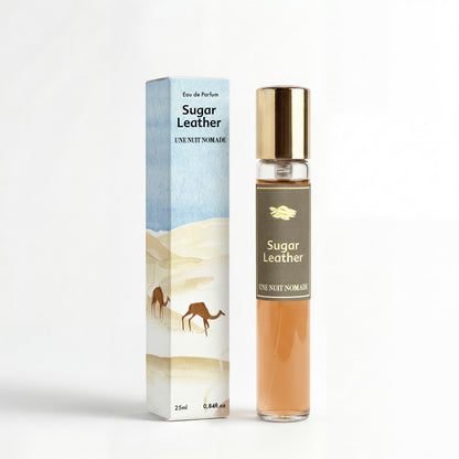 Sugar Leather – parfum cuir gourmand aux notes de cannelle, caramel et labdanum - Une Nuit Nomade | Maison Diaphane
